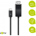 goobay USB adapter cable, USB-C connector > DisplayPort connector (black, 1.2 meters, 4K 60Hz)
