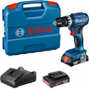 Bosch Cordless Impact Drill GSB 18V-45 Professional, 18V (blue/black, 2x Li-Ion battery 2.0Ah, in L-