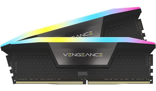 Corsair 32GB DDR5-6000 Kit, Memory (Black, CMH32GX5M2D6000Z36K, Vengeance RGB, XMP, EXPO)