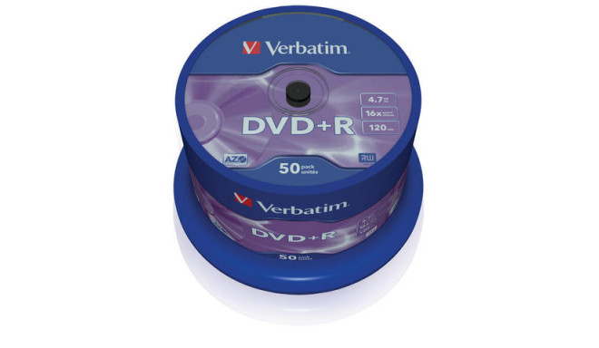 DVD+R VERBATIM 4.7GB X16 MATT SILVER (CAKE 50)
