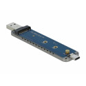 EXTERNAL SSD ENCLOSURE DELOCK M.2 NVME USB-C 3.1/USB-A GEN 2 SILVER