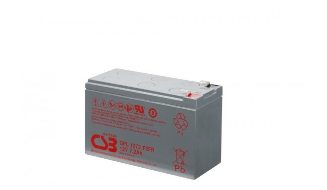 CSB kit 2 rechargeable batteries GPL1272 F2 12V/7.2Ah, long life