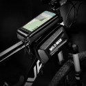 Bicycle holder / front beam bag with touch screen with zipper WILDMAN E6S 1,2L 4 "- 7"