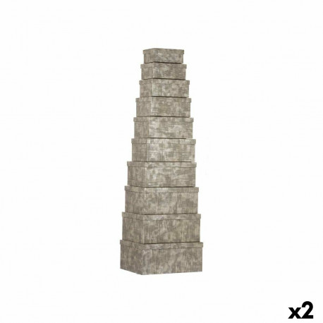 Virnastatavate Organiseerimiskarpide Komplekt Pincello 128 128 Antratsiithall Papp Triibud (2 Ühikut