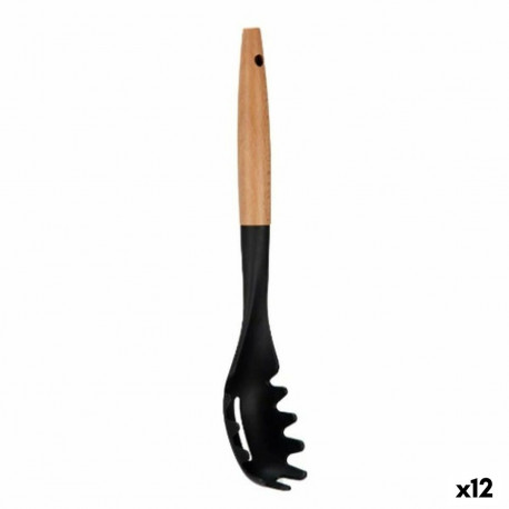 Pasta Spoon Kinvara KT190072-6 PBT KT190072-6 PBT Black Natural Wood Plastic 6 x 33,5 x 6 cm 6 x 33,