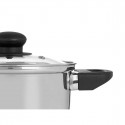 Casserole with glass lid Silver Stainless steel 1,8 L 28 x 9 x 18 cm (6 Units)