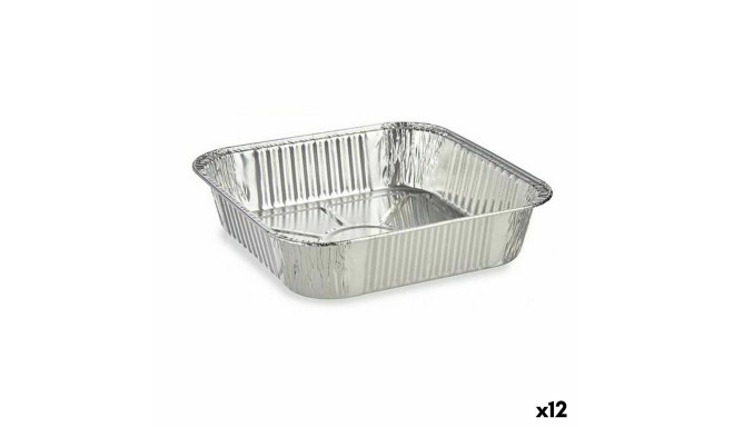Set of Food Trays Kinvara 23241 Disposable Squared 12 Units