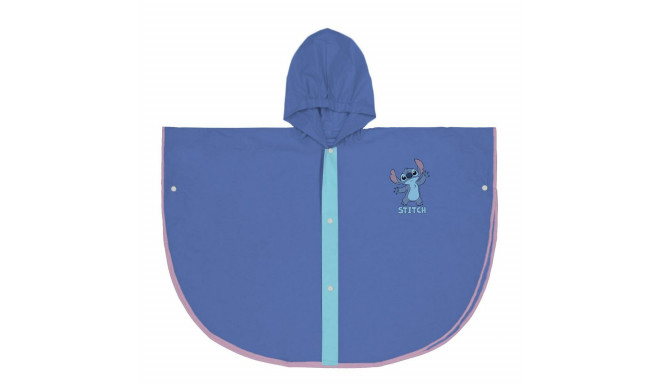 Waterproof Poncho with Hood Stitch Blue - 3-4 Years