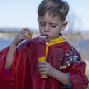 Waterproof Poncho with Hood Mickey Mouse Red (5-6 Years)