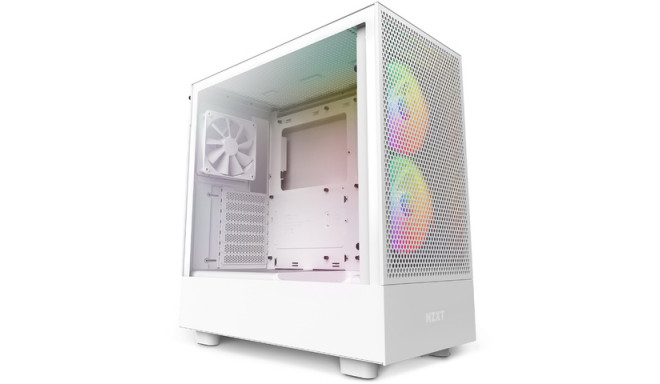 NZXT computer case H5 Flow RGB Midi Tower Window, white