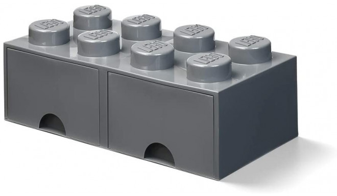 Room Copenhagen LEGO Storage Brick Drawer 8, storage box (dark grey, two drawers)