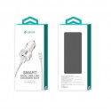 Devia autolaadija Smart MFi 2.4A 2xUSB, valge + Lightning kaabel