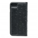 Tellur kaitseümbris Ostrich Genuine Leather iPhone 7, must