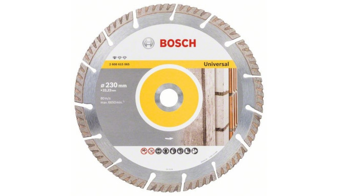 Алмазный диск Bosch 230х2,6х22,23мм, высота сегментов 10мм.