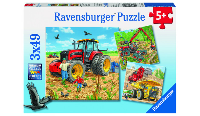 Ravensburger pusle 3x49 tk: Suured töömasinad