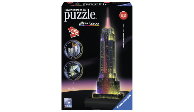 Ravensburger 3D pimedas helendav pusle Empire State Building 216 tk