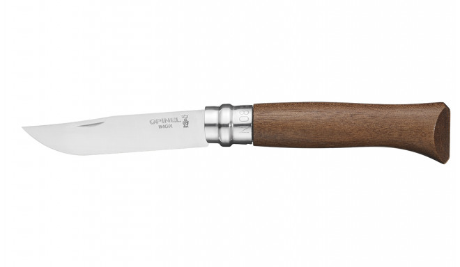 Нож OPINEL №8, нержавеющая сталь, ореховая рукоять в картонной коробке