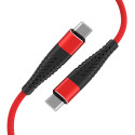 Fusion Fishbone USB-C ja USB-C vahel 65W | 3A | 1,5m punane