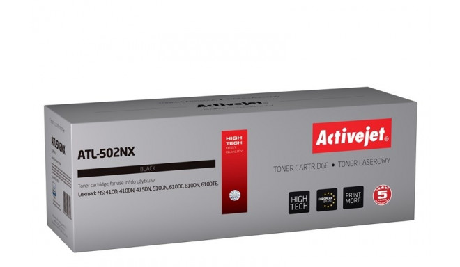 Activejet ATL-502NX tooner (asendus Lexmark 502X/50F2X00; Supreme; 10 000 lehte; must) – uus kiip