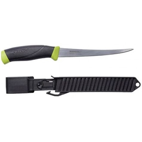Morakniv Companion Fishing Knife – 155 mm Flexible Stainless Blade, Fillet Use, Lime Green