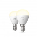 Philips Hue White Lustre, Läikiv, P45, E14, 2 tk, valge - Nutivalgusti