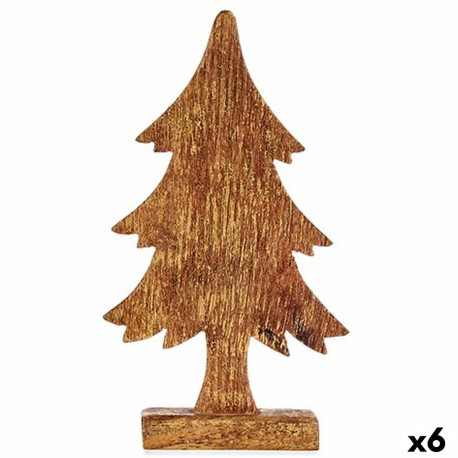 Dekoratiivkuju Jõulupuu Kuldne Puit 5 x 31 x 15,5 cm (6 Ühikut)