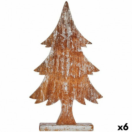 Dekoratiivkuju Jõulupuu Hõbedane Puit 5 x 49,5 x 26 cm (6 Ühikut)