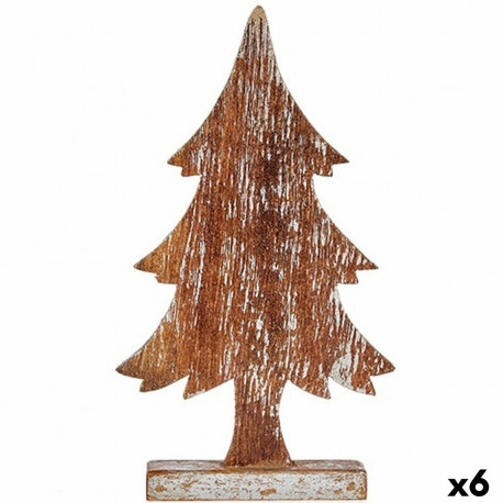 Dekoratiivkuju Jõulupuu Hõbedane Puit 5 x 39 x 21 cm (6 Ühikut)