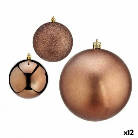 Set of Christmas balls Krist+ 00781 00781 Brown Plastic (12 Units)