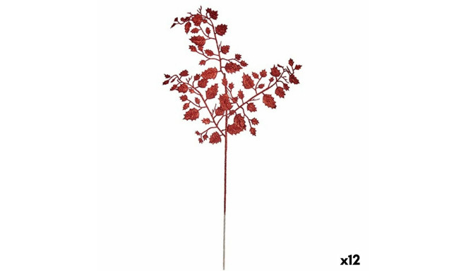 Branch Glitter Red Metal Plastic 41 x 75 x 2,5 cm (12 Units)