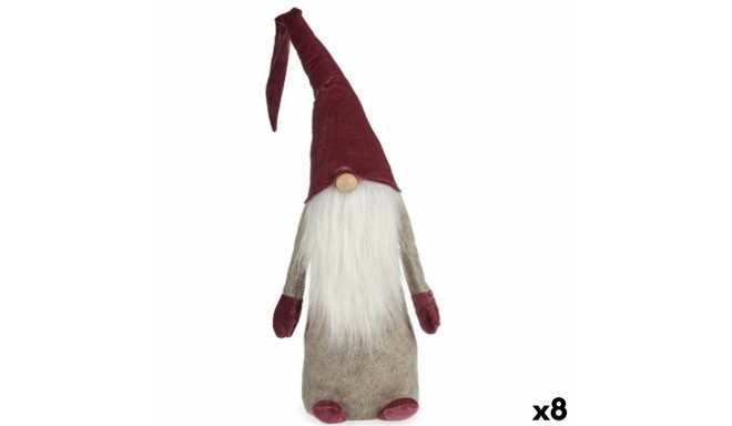 Decorative Figure Gnome White Grey Pink Polyester Wood Sand 20 x 100 x 25 cm (8 Units)