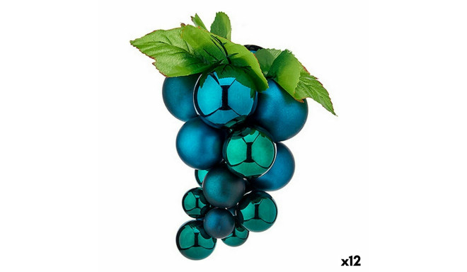 Christmas Bauble Grapes Medium Blue Plastic 18 x 18 x 28 cm (12 Units)