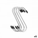 Hook for hanging up Set Silver Metal (12 Units)