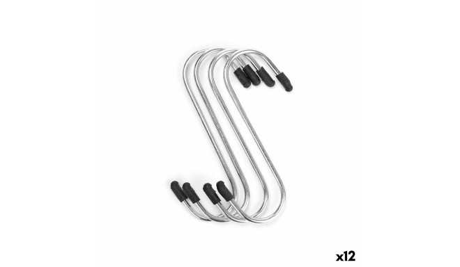 Hook for hanging up Set Silver Metal (12 Units)