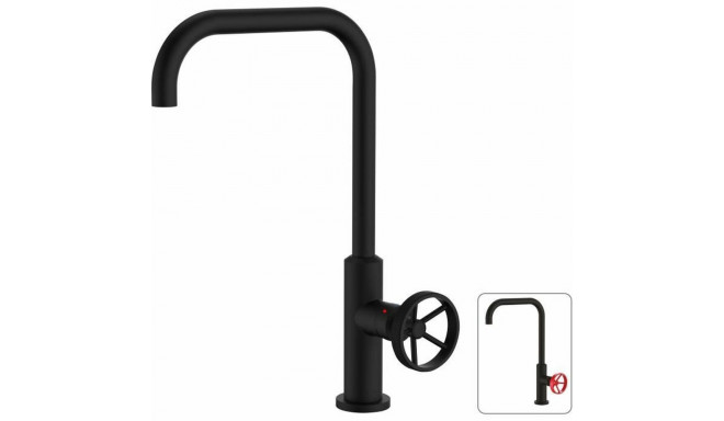 Mixer Tap Rousseau Black Matte back industrial