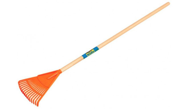 Leaf rake for kids, 15 plastic tines, wooden handle 107cm Truper®