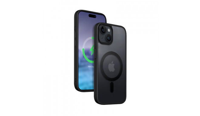 Crong Hybrid Frost MAG Cover - Etui iPhone 15 MagSafe (czarny)