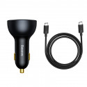 Auto kiirlaadija 12-24V 160W USB + 2xUSB-C QC5 PD3.0 koos USB-C kaabliga 1m