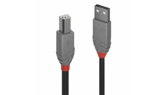 USB A - USB B Kaabel LINDY 36672 Must 1 m