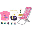 ZAPF Creation BABY born Weekend Fishing, doll accessories (dress, deck chair with table, soda bottle