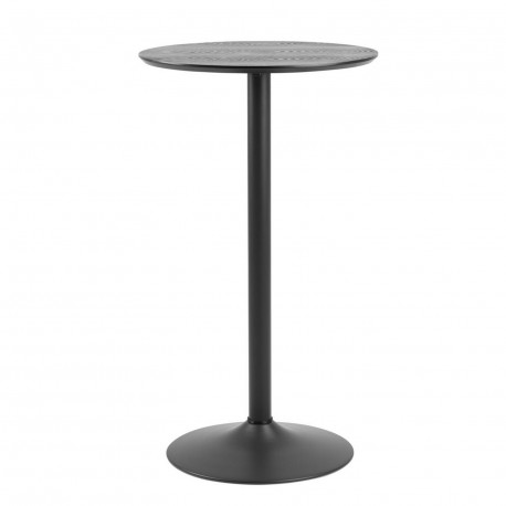 Baarilaud IBIZA D60xH105cm, lauaplaat: spoonitud MDF, värv: must saar, jalg: must matt metall