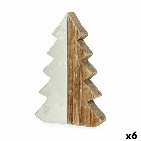 Dekoratiivkuju Krist+ 20A154-21 Valge Naturaalne Jõulupuu 3 x 21 x 14 cm (6 Ühikut)