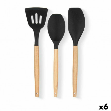 Kitchen Utensils Set Kinvara KT190069 KT190069 Wood Silicone 20 x 32 x 4 cm 20 x 37 x 3,5 cm (6 Unit