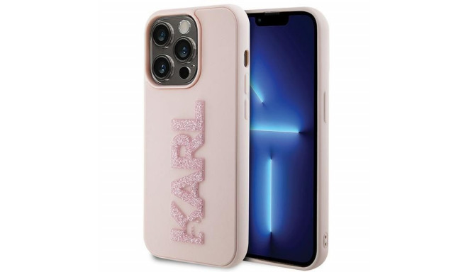 KARL LAGERFELD case for IPHONE 15 Pro Max KLHCP15X3DMBKCP (3D Logo Glitter) pink