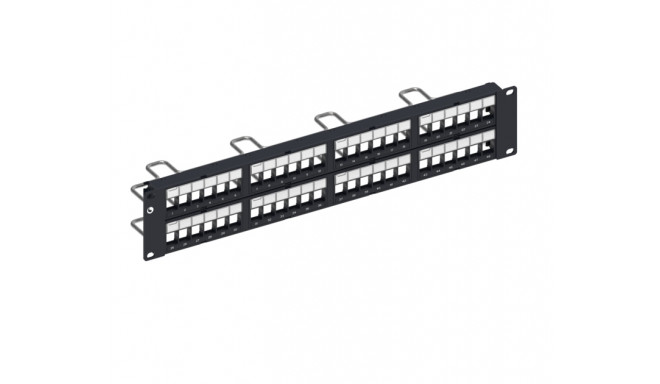 RJ45 Patch Panel, SL Series, 48-port,2U black, unloaded