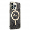 Guess set case + charger for iPhone 13 Pro 6,1" GUBPP13LH4EACSK black hard case 4G Print MagSafe