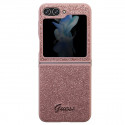 Guess case for Samsung Z Flip5 GUHCZF5HGGSHP pink HC PU/TPU Glitter Script
