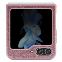 Guess case for Samsung Z Flip5 GUHCZF5HGGSHP pink HC PU/TPU Glitter Script