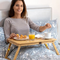 Bamboo Folding Side Table Lapwood InnovaGoods