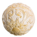 Balls Decoration Golden White 10 x 10 x 10 cm (8 Units)